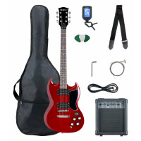 McGrey Rockit E-Gitarre Double Cut-Komplettset Cherry Red - Retoure (Zustand: gut)