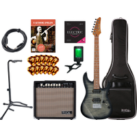 Ibanez AZ24S1F-TKS Standard E-Guitare Transparent Black Sunburst Set