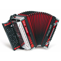 Strasser 4/III De luxe SE Harmonika A-D-G-C, mit X-Bass, Rot