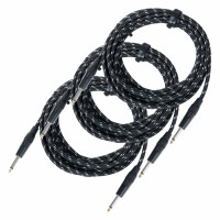 Pronomic Stage INST-6T Instrumentenkabel Klinke 6m Textil 3x Set