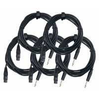 Pronomic Stage XFJ-5 Mikrofonkabel XLR/Klinke 5 m Schwarz 5er Set