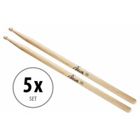 5 Paar XDrum Schlagzeug Sticks 5B Wood Tip