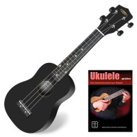 Classic Cantabile US-100 BK Sopran-Ukulele Schwarz Set inkl. Lernheft