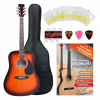 Classic Cantabile Acoustic Guitar Starter-SET incl. 5-piece accessory set, sunburst