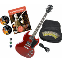 Rocktile Pro S-Red E-Gitarre Heritage Cherry Set mit Zubehör