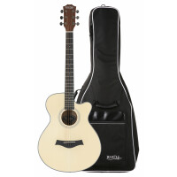 Rocktile WSC-101C NT Guitarra acústica folk, concierto Set con funda acolchadas