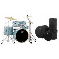 Mapex Venus Stage Drumkit Aqua Blue Sparkle Taschen Set