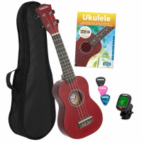 Cascha 3970 Sopran Ukulele Bundle Rot