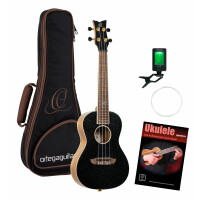 Ortega RUEL-MBK Element Serie Konzert Ukulele Metallic Black Set