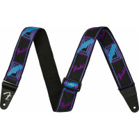 Fender Neon Monogrammed Strap Purple and Blue