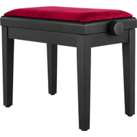 Classic Cantabile Pianobank Modell A Schwarz matt Velours Rot