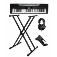 Classic Cantabile SP-150 BK Stagepiano nero SET con supporto, cuffie e pedale inclusi