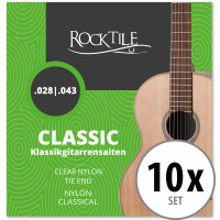 Rocktile Cordes de Guitare Classique Super Light Paquet de 10