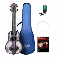 Flight TUS40 Mandala Wood Travel Sopran Ukulele Set