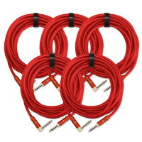 set van 5 Pronomic Trendline INST-6R instrumentenkabel 6m rood