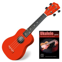 Classic Cantabile US-100 RD Sopran-UkuleleRot Set inkl. Lernheft