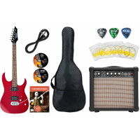 Shaman Element Series HX-100 RD E-Gitarre Satin Red Starter Set