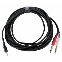 Cable de audio Pronomic Stage JM2JS-6 3,5mm jack stereo / 2x 6,3mm jack mono 6m negro