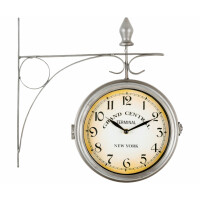 Stagecaptain BHU-3334 SR Horloge de gare petit avec support mural argent