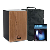 XDrum Cajon El Bajo Bass Port Black/Walnut Set incl. guida (disponibile soltanto in tedesco) e borsa