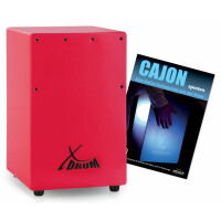 XDrum KC-37RD Cajon per bambini, rosso e guida (in tedesco)