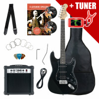 Rocktile ST Pack SET chitarra elettrica Black con amplificatore, borsa, accordatore, cavo, tracolla