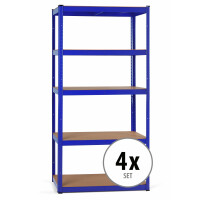 Stagecaptain Heavyrack Lagerregal Holzböden Blau, max. 875 kg 4x Set