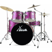 XDrum Semi 22" Standard Drumstel Satin Purple Sparkle (paars) Set incl. Cymbalstandaard + Crash Cymb