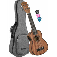 Cascha Premium Sopran Mahagoni Ukulele Set mit Tonabnehmer