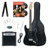 Rocktile Banger's Power Pack guitarra eléctrica Set, 7-piezas negro