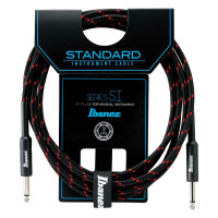 Ibanez SI10-BW Woven Guitar Cable 3,05m - Black/Red