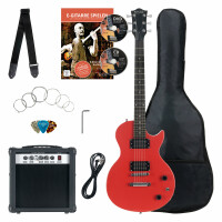 Rocktile Banger's Pack Single Cut guitarra electronica Set, 7-piezas rojo