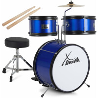 XDrum Junior KIDS Schlagzeug inkl. Schule Blau - Retoure (Zustand: sehr gut)