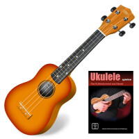 Classic Cantabile US-100 SB Sopran-Ukulele Sunburst Set inkl. Lernheft