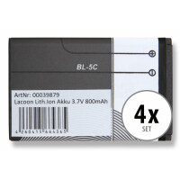 Lacoon BL-5C Batería de iones de litio 1020mAh 3,7V set 4 unidades