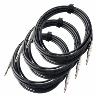 Pronomic Câble Instrument 6m noir jack. Set x 3