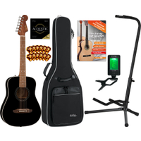 Fender California Standard Redondo Mini Table En Épicéa Noir Pack De Démarrage