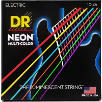 DR Strings Hi-Def Neon Multi-Color Electric NMCE-10 Medium 10-46