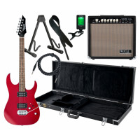 Shaman Element Series HX-100 RD Juego de guitarra eléctrica de rojo satinado