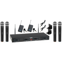 McGrey UHF-4V2I Quad radiomicrofoon set met 4 handzenders en 2 bodypacks