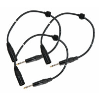 Set de 3 cables de audio Pronomic Stage JMXM-0.5 mono jack XLR 0,5m en negro