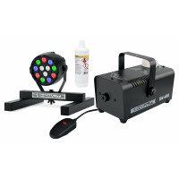 Showlite SN-400 Rookmachine Set L met SPS-121 Kleurrijk RGBW DMX LED Licht Spot en 1 L vloeistof