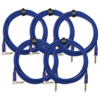 5x SET Pronomic Trendline INST-3B câble à instrument 3m bleu