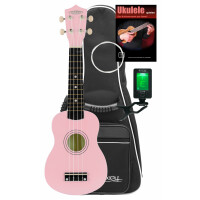 Classic Cantabile US-50 PK sopraan ukulele pink set