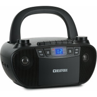 Beatfoxx CDB-1016U BK Boombox mit Kassette, Bluetooth und USB