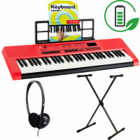 Teclado piano inalámbrico McGrey 6170 RD Rojo Set con soporte y auriculares