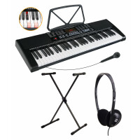 McGrey LK-6120-MIC Set de teclado luminoso con micrófono con soporte y auriculares en negro