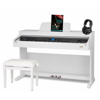 Classic Cantabile DP-A 410 WM Digitale Piano Wit Mat Set met Pianobank en Hoofdtelefoon