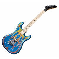 Kramer Baretta Custom Graphics "Hot Rod" Blue Sparkle with Flames - Retoure (Zustand: sehr gut)