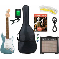 Squier Affinity Series Stratocaster Junior HSS Ice Blue Metallic Starter Set